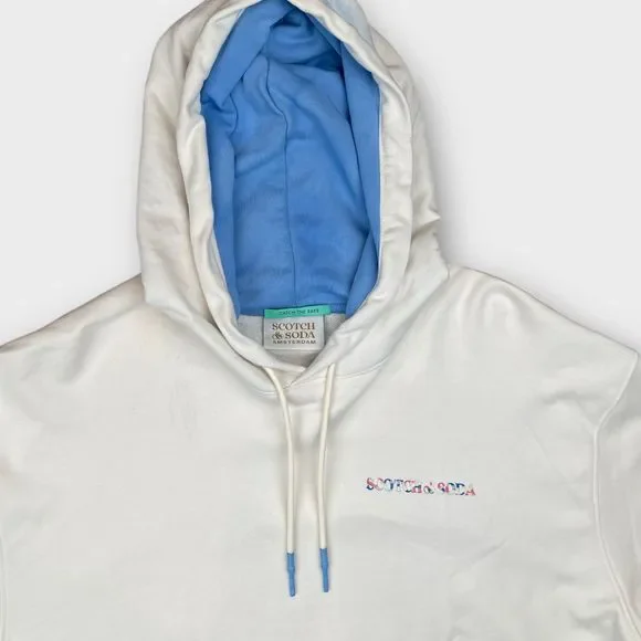 NWOT Scotch & Soda Mens Pullover Logo Hoodie Sweatshirt Sweater Size L (DEFECT) - Picture 2 of 16